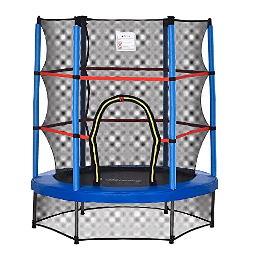 Kids Trampoline with Enclosure Net, Springless Design, Safety Pad and Steel Frame F54954