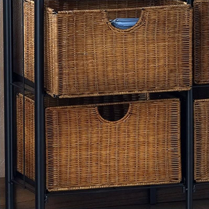 Black/Brown Iron/Wicker Storage Chest S462