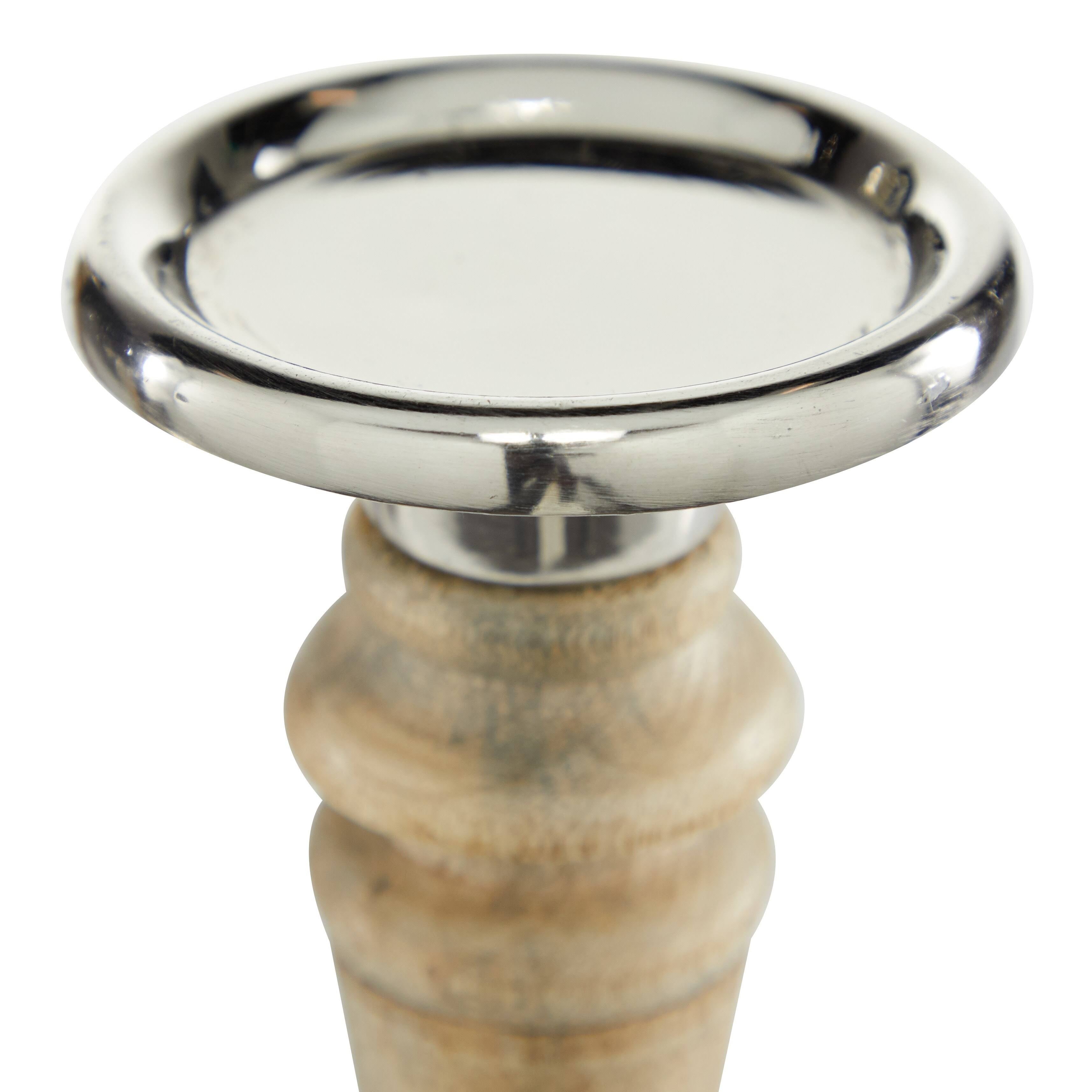 Brown Mango Wood Candle Holder Set of 3 E4705