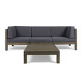 4 Piece Outdoor Acacia Wood Sofa Set in Gray E4372