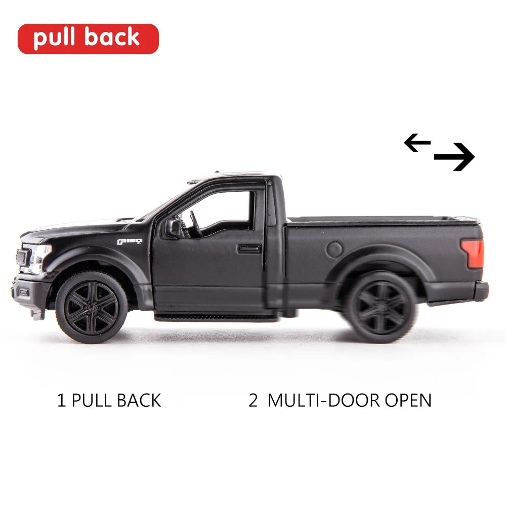 1/36 Scale F150 Pickup Truck Casting Car Model, Zinc Alloy Pull Back Toy Car L358