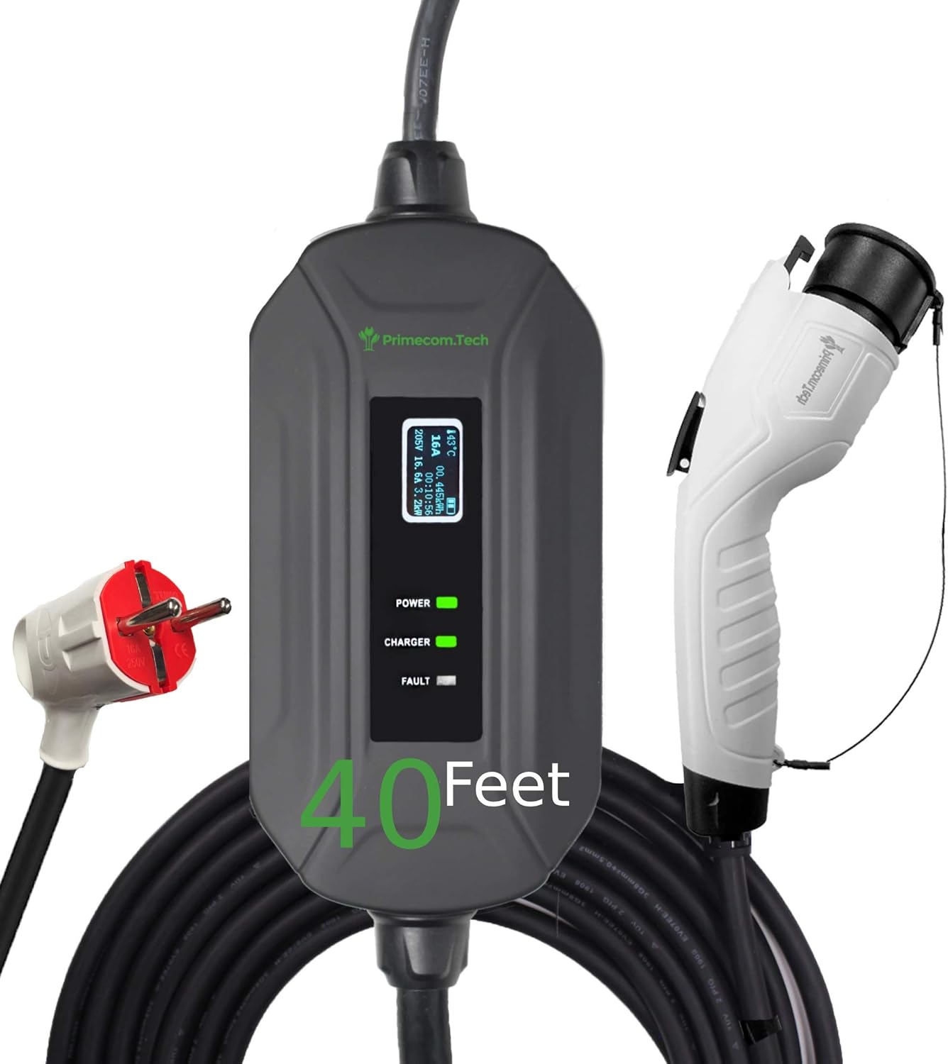 Portable Level 2 Electric Vehicle Charger, 16Amp, 35 Feet V33055