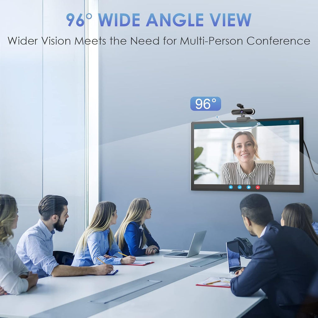 1080P Auto Focus Webcam with Microphone, Privacy Cover, 96° Ultra Wide Angle, Pack of 2 M698