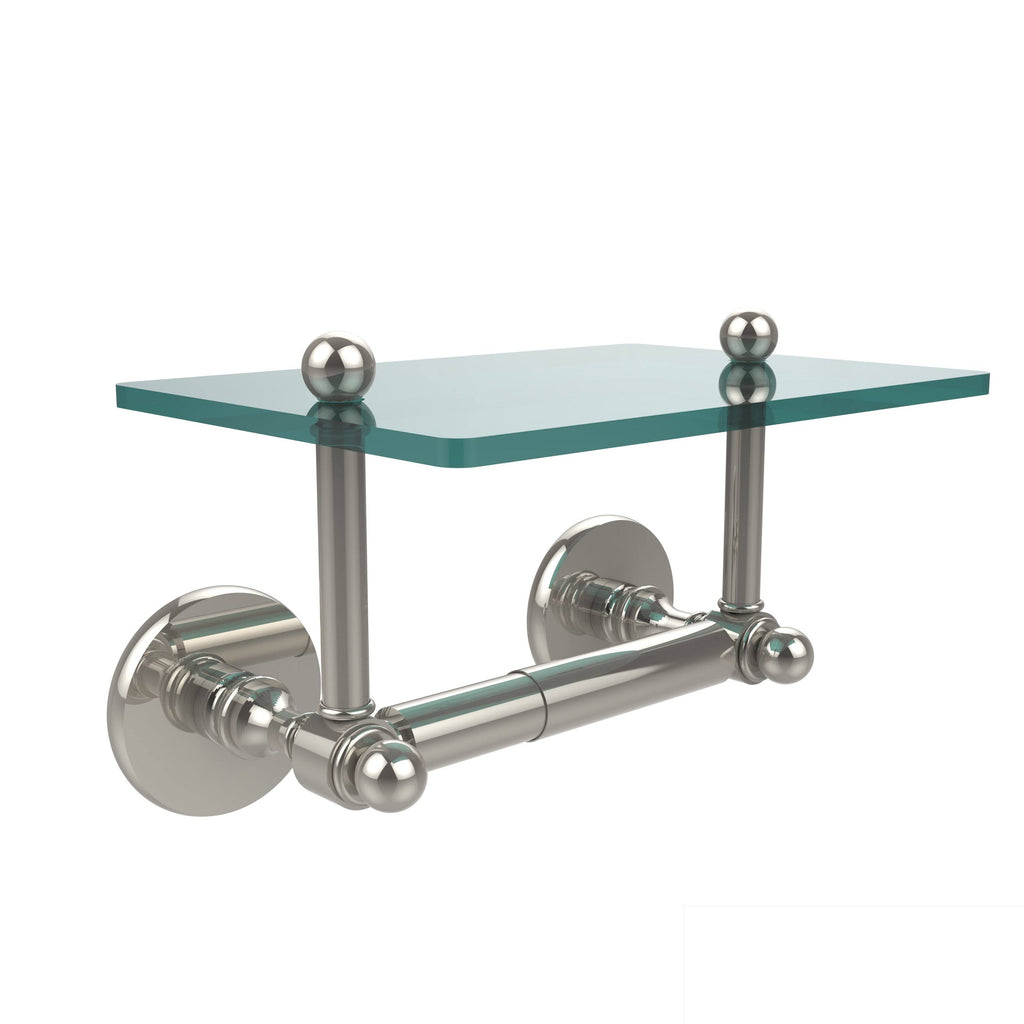 Two Post Toilet Tissue Holder with Glass Shelf Brushed Bronze F989150