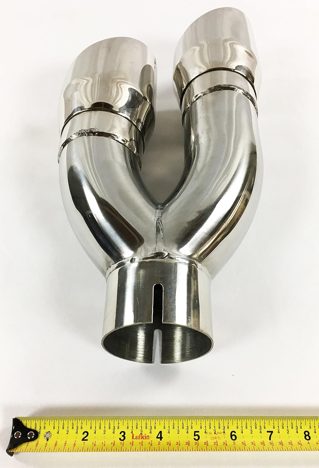 3.00" Inlet 4.00" Outlet 16.00" long Dual Slant Angle Stainless Steel Exhaust Tip M576