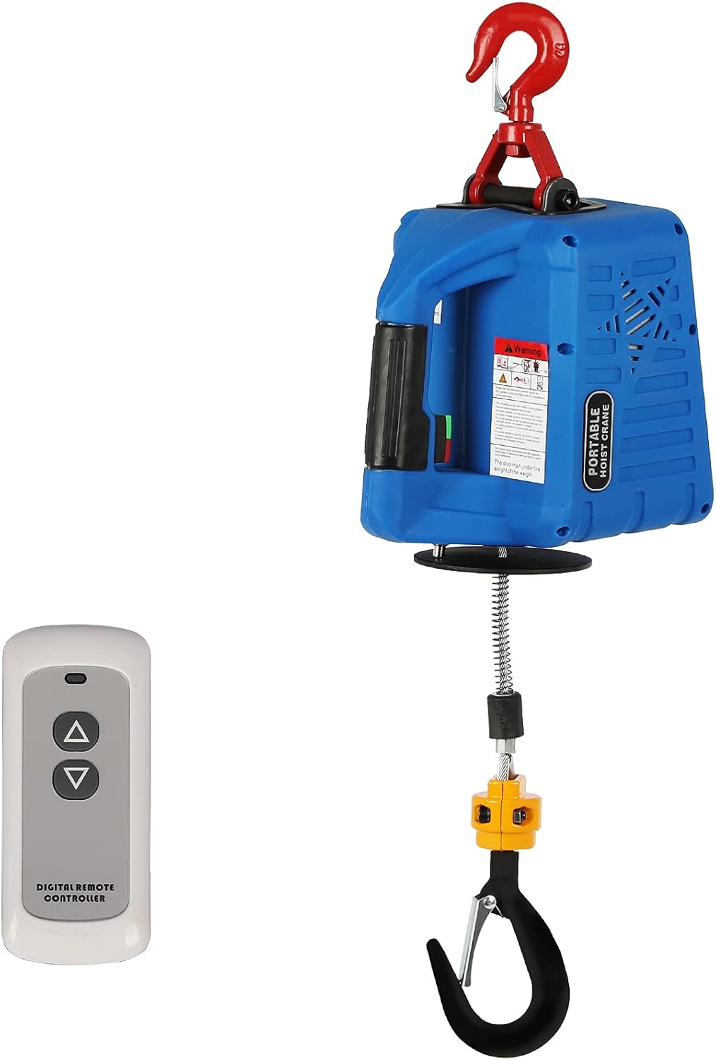 Electric Hoists 500KG 1100LB Lifting Capability 7.6M 25FT Lifting Height Wireless Remote Control Portable Household Winch 110V N5274