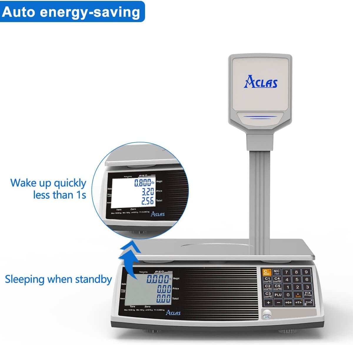 60lb Capacity Digital Price Computing Scale with Pole R69122