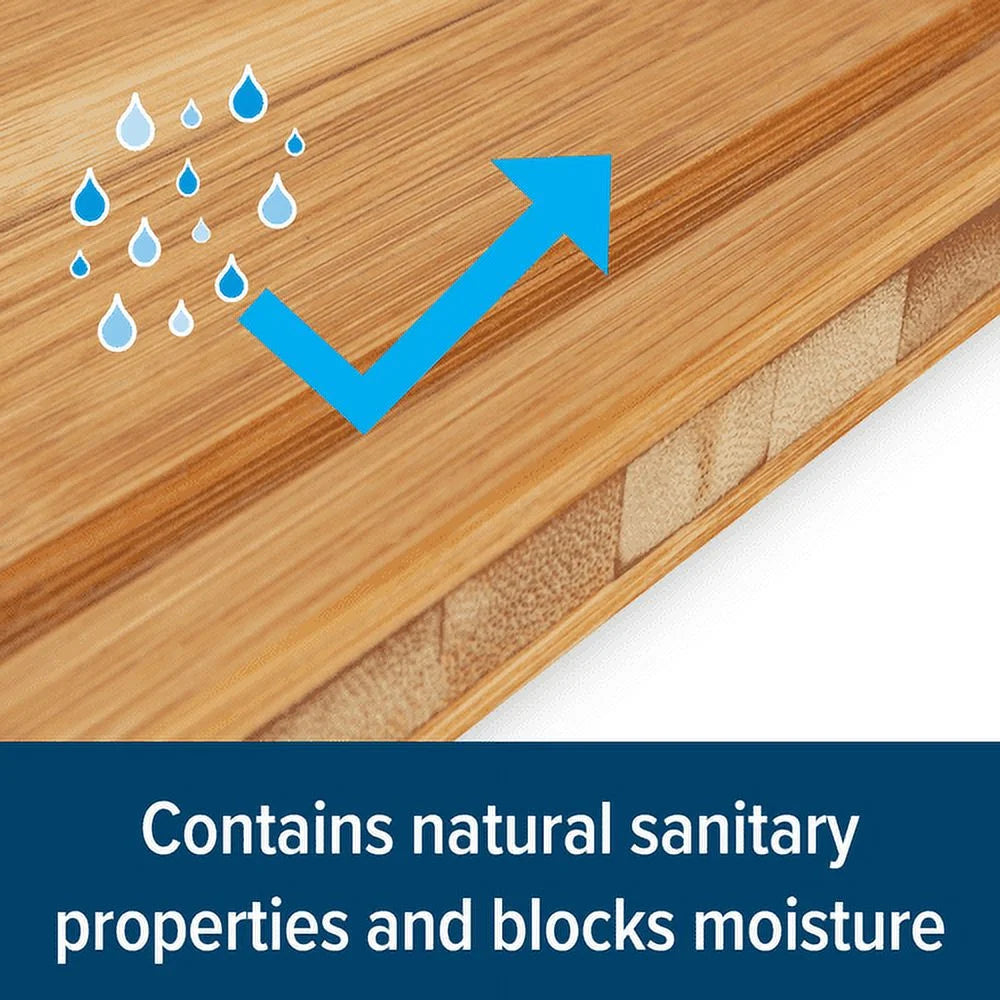 Bamboo Cutting Board with Juice Groove, 18 x 14 x 1-3/4 Inches I93544
