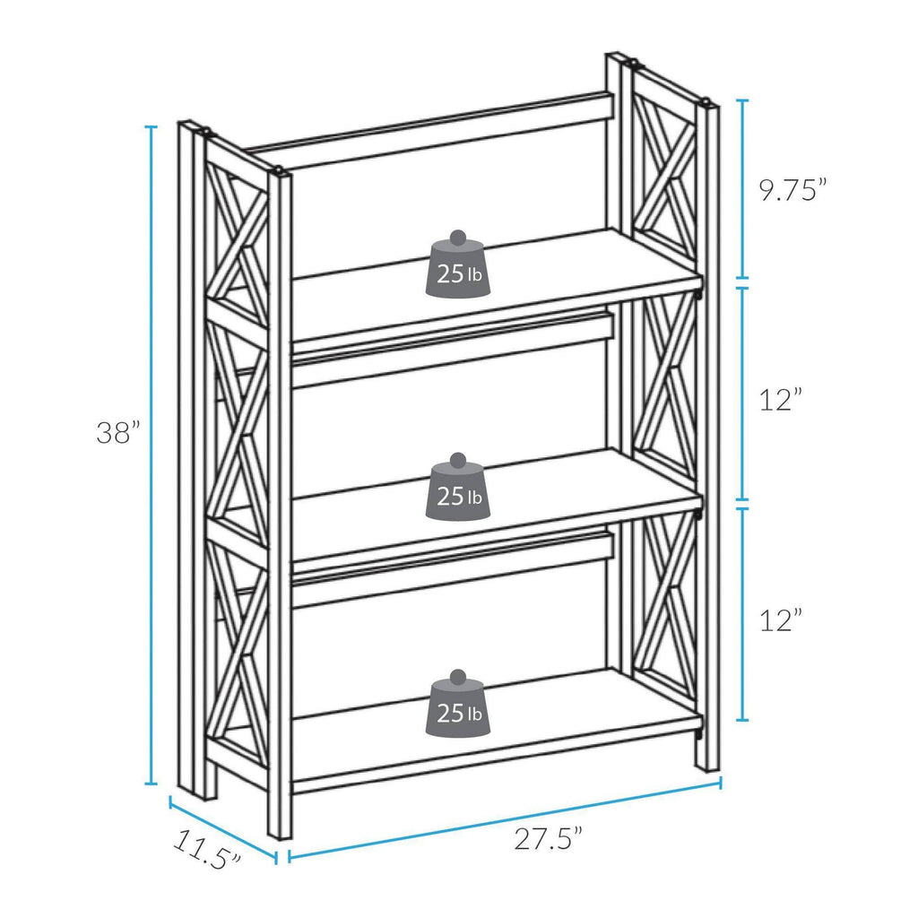 3 Shelf Folding Bookcase Natural G5786