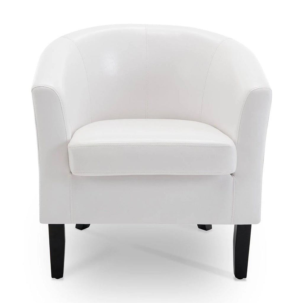 Red Faux Leather Barrel Chair O15826