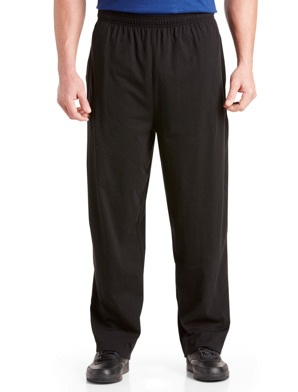 Black Open-Hemmed Jersey Pants O673