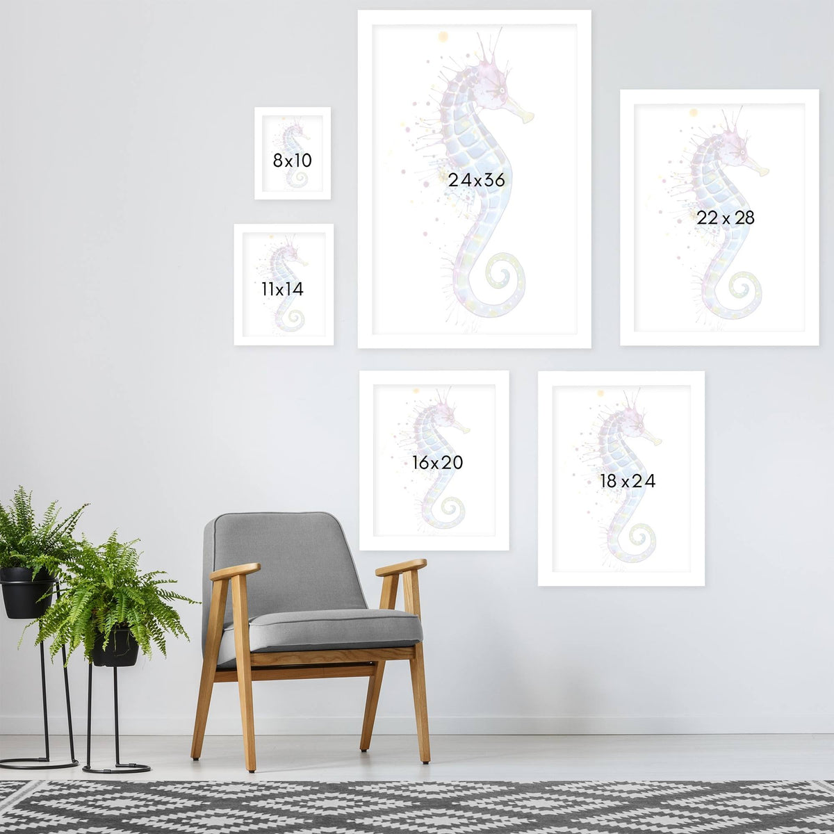 2 Piece White Framed Print Set K30273