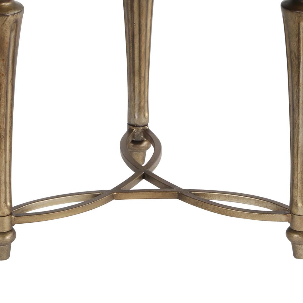 Round End Table with Glass Top Z64129