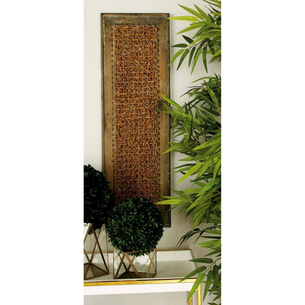 Wood Rattan Wall Decor, Brown/Natural - 2 Count G3196