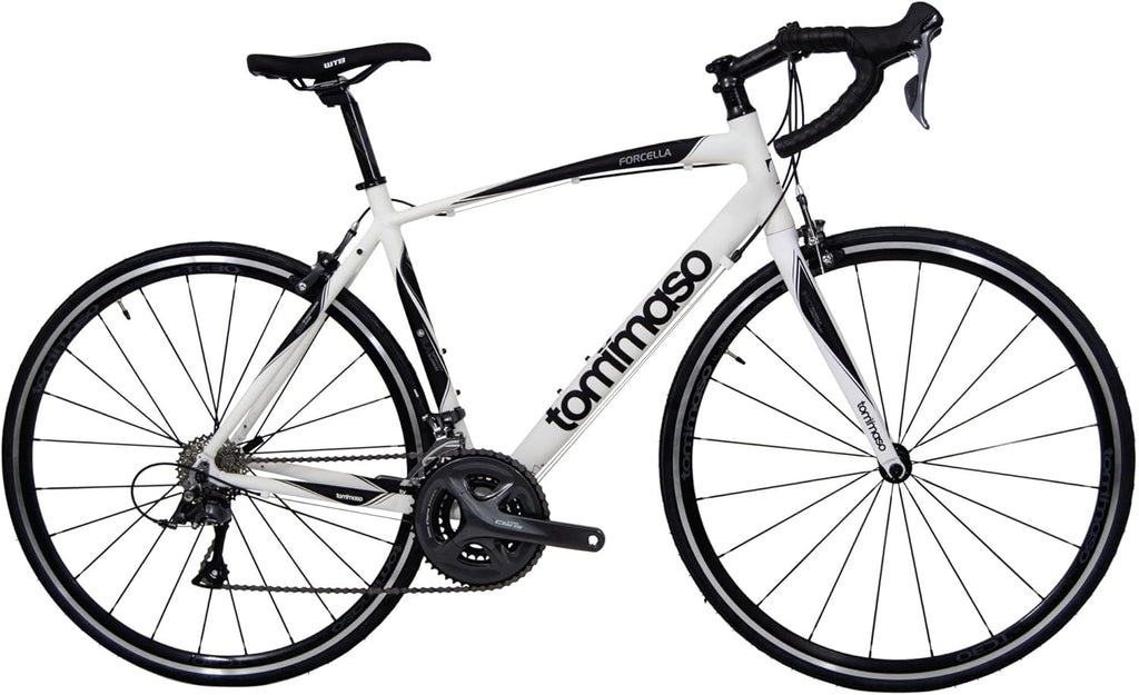 Matte Black Aluminum Road Bike with Carbon Fork T40186
