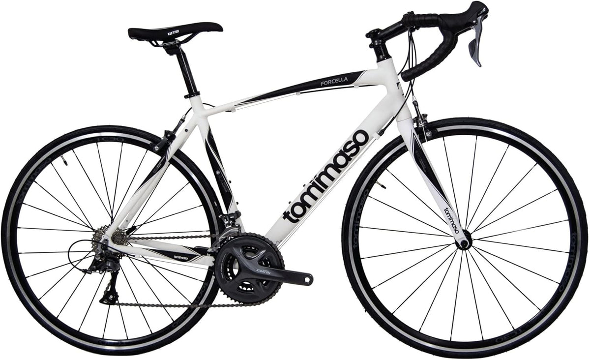 Matte Black Aluminum Road Bike with Carbon Fork T40186