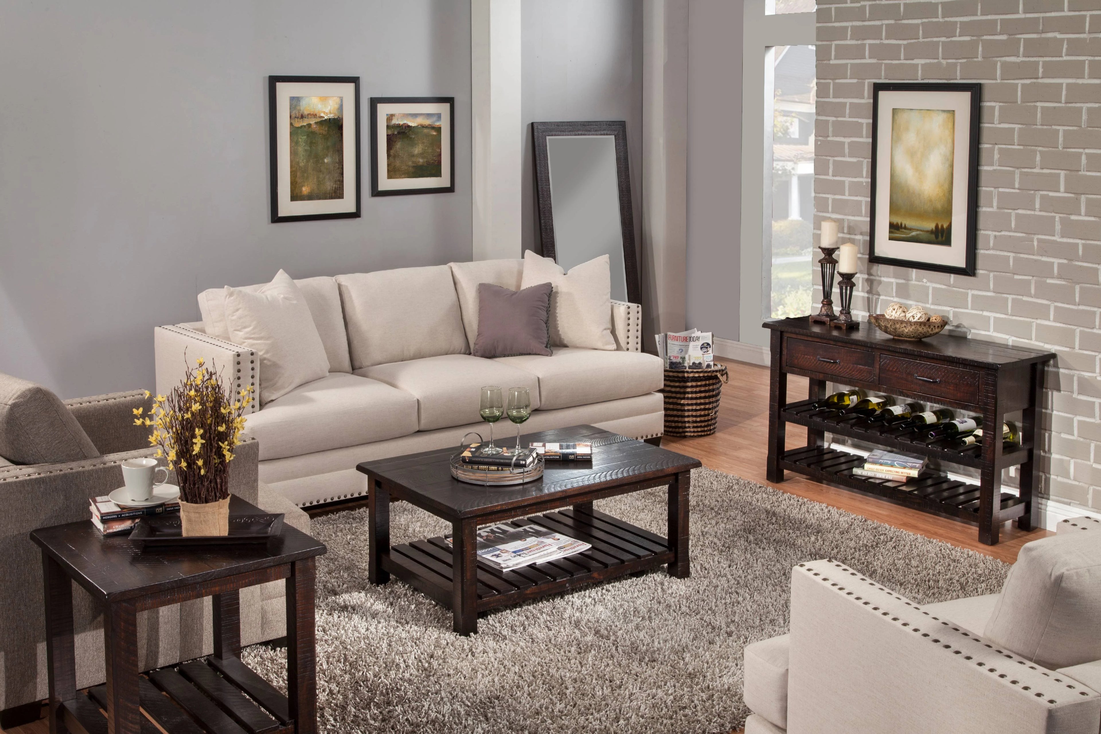 Espresso Sofa Table I3358