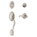 Satin Nickel Handleset with Deadbolt and Door Lever U916