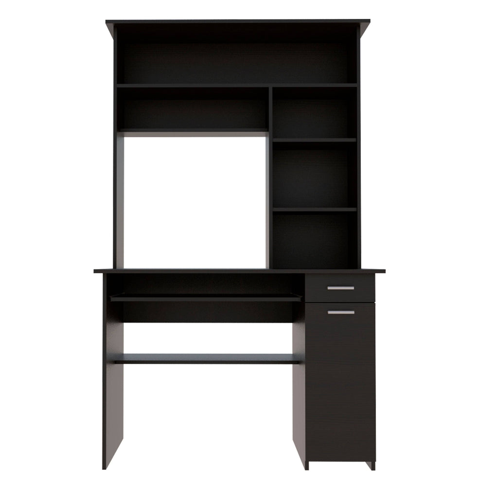 Ash Engineered Wood Desk with Hutch P911510