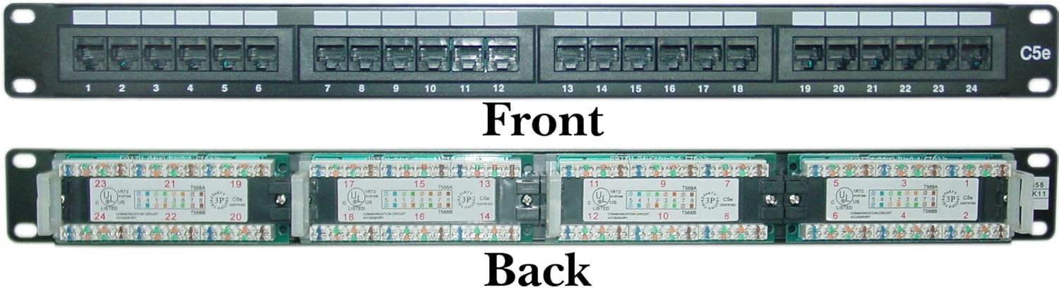 1 Pack 24 Port Cat5e Patch Panel I24633