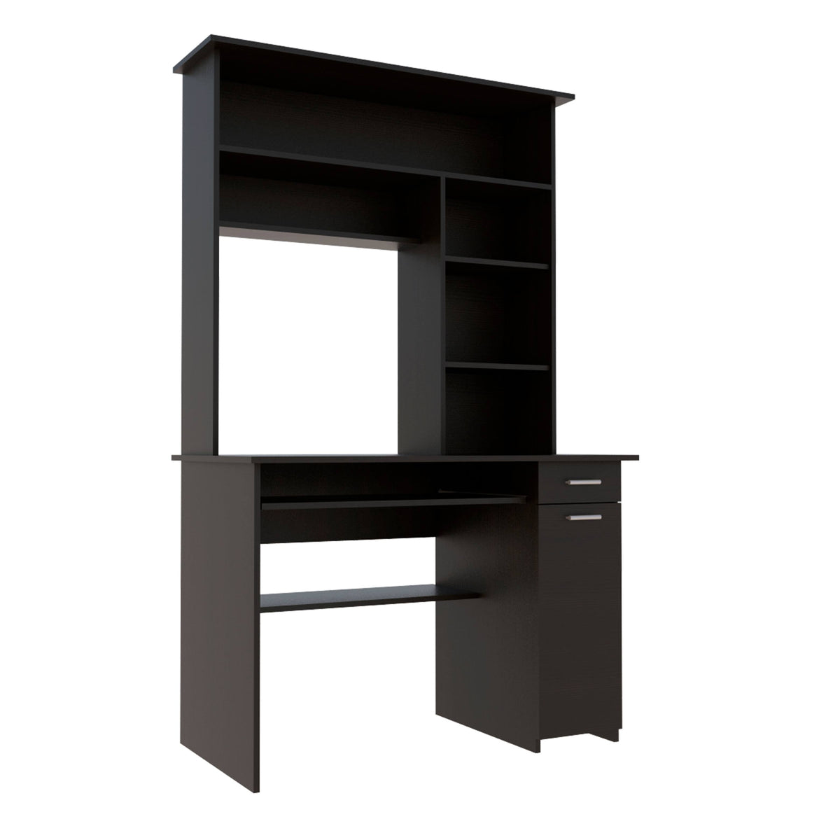 Ash Engineered Wood Desk with Hutch P911510
