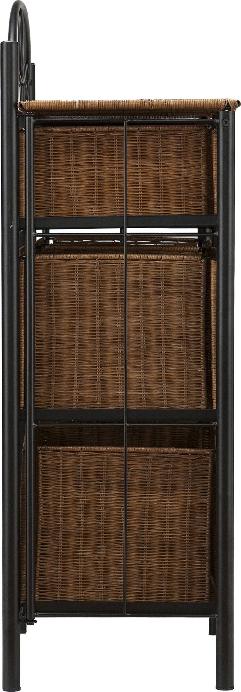 Black/Brown Iron/Wicker Storage Chest S462