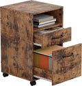 Vintage Brown Lateral Filing Cabinet with 2 Drawers J6616