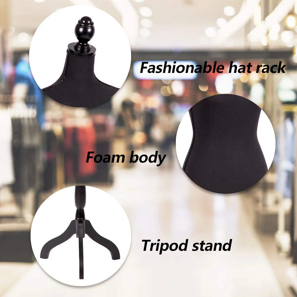 Black Adjustable Tripod Stand Mannequin Dress Form K90786