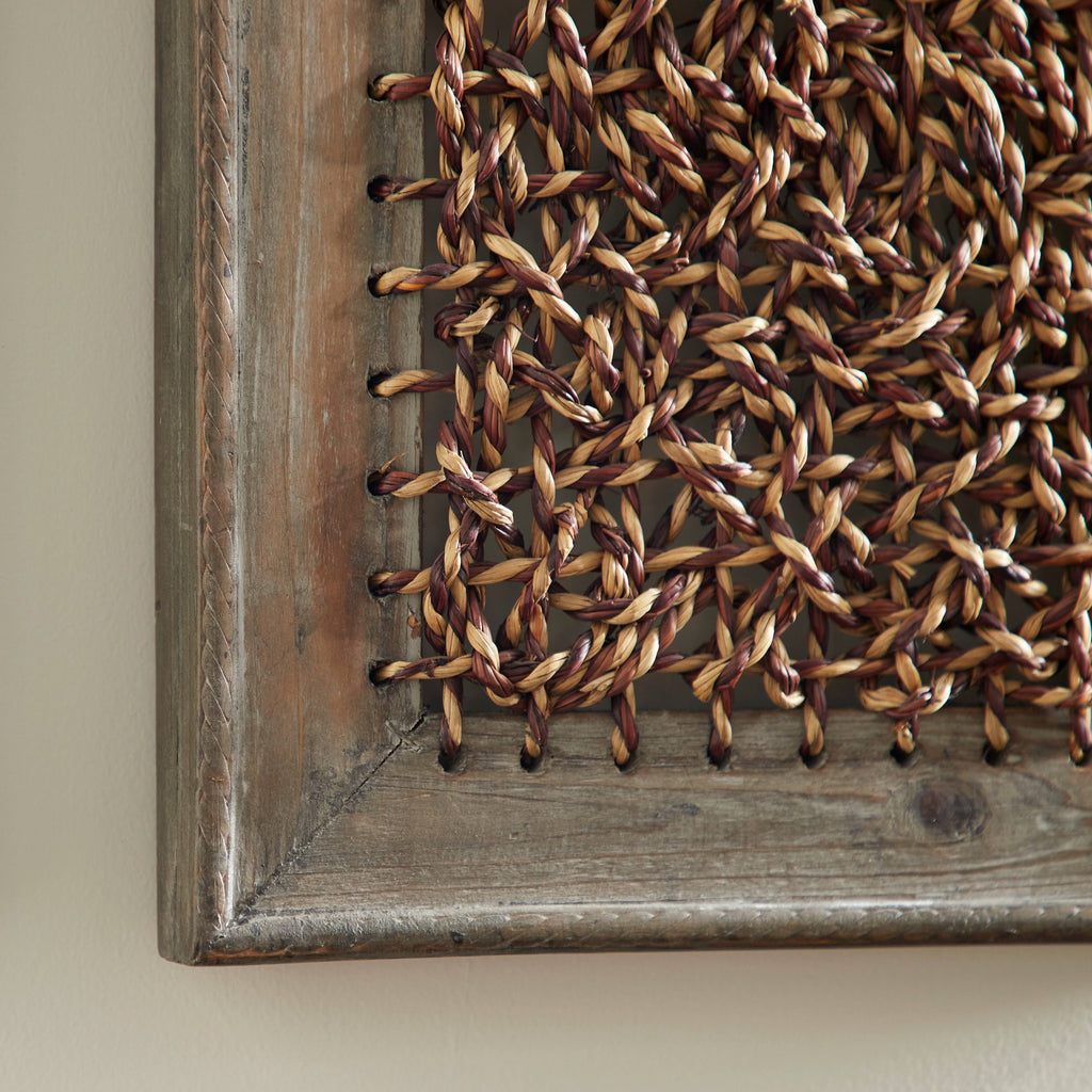 Wood Rattan Wall Decor, Brown/Natural - 2 Count G3196