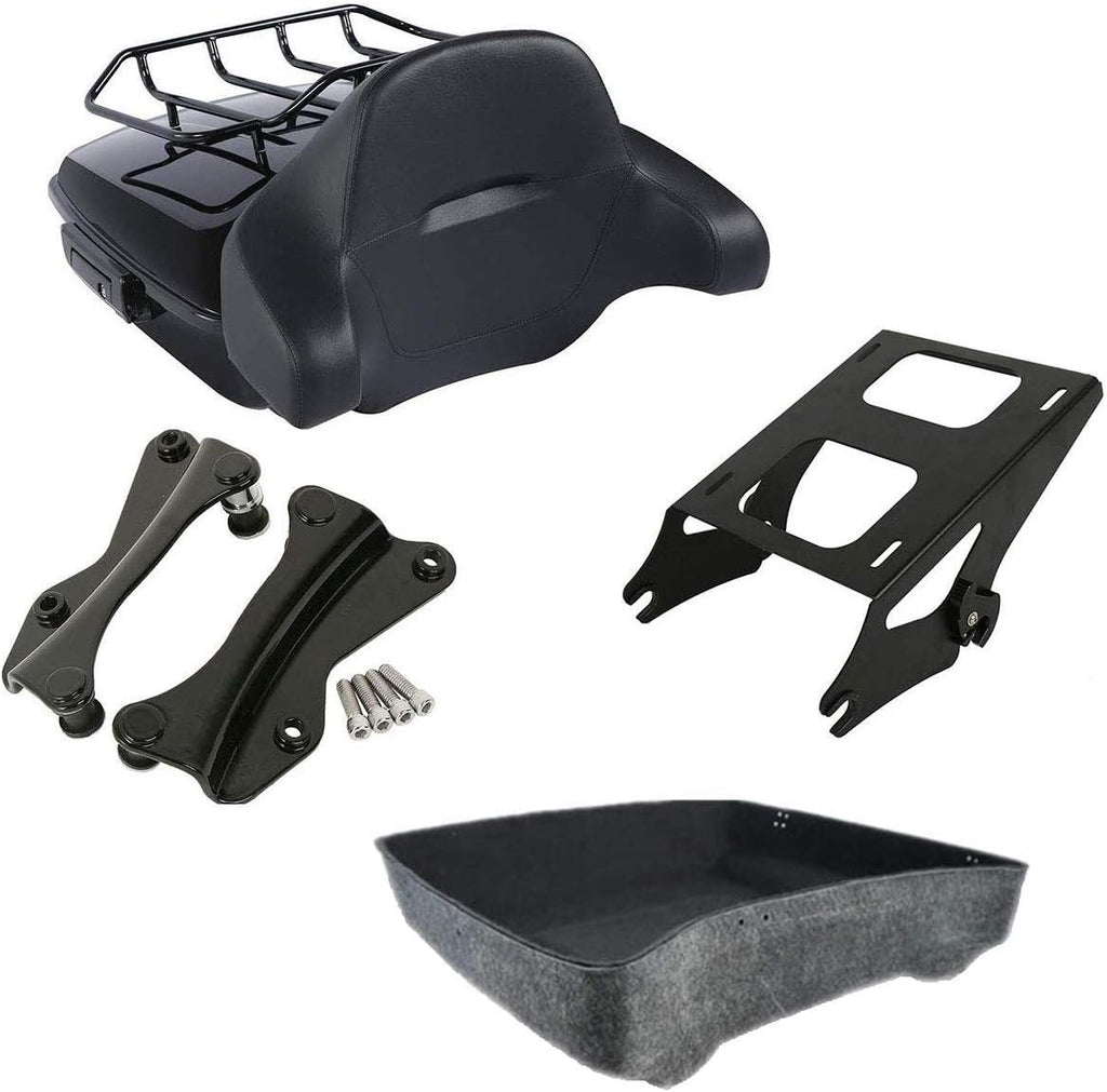 Chopped Tour Pack Trunk with Backrest Pad and Mounting Rack T96427