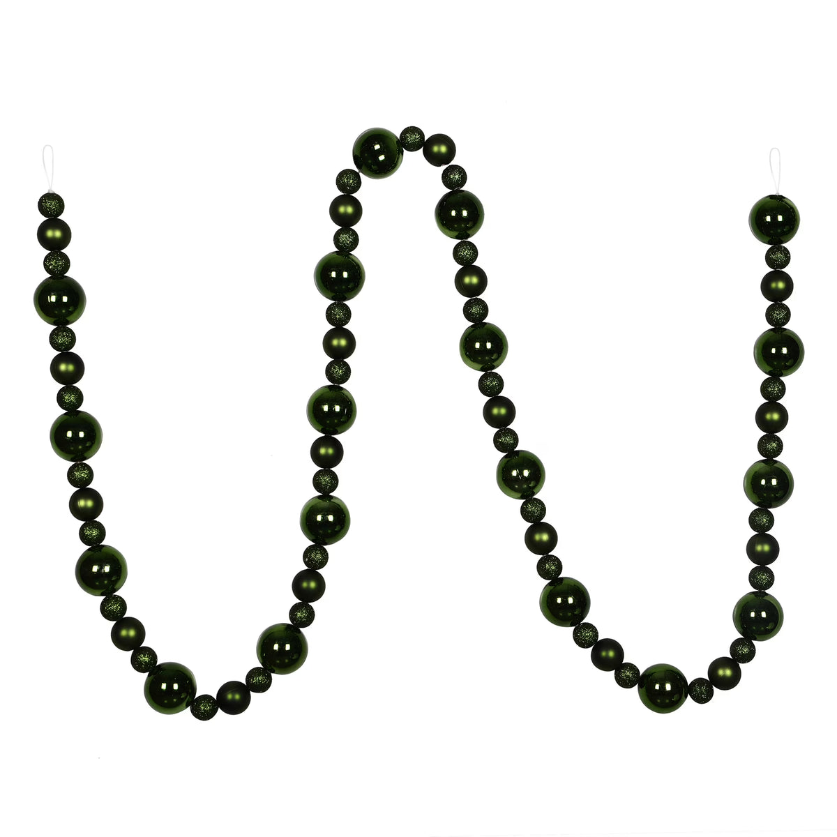 9' Moss Green Christmas Ball Ornament Garland X4816