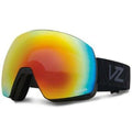 Black Gloss Wavey Fire Chrome Goggles X462