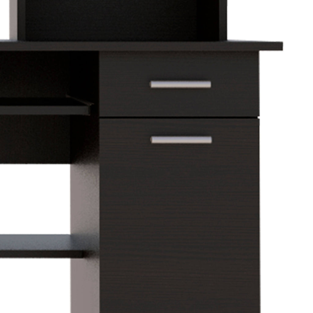 Ash Engineered Wood Desk with Hutch P911510