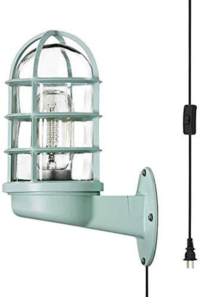 Green Finish Metal Cage Wall Sconce X2766