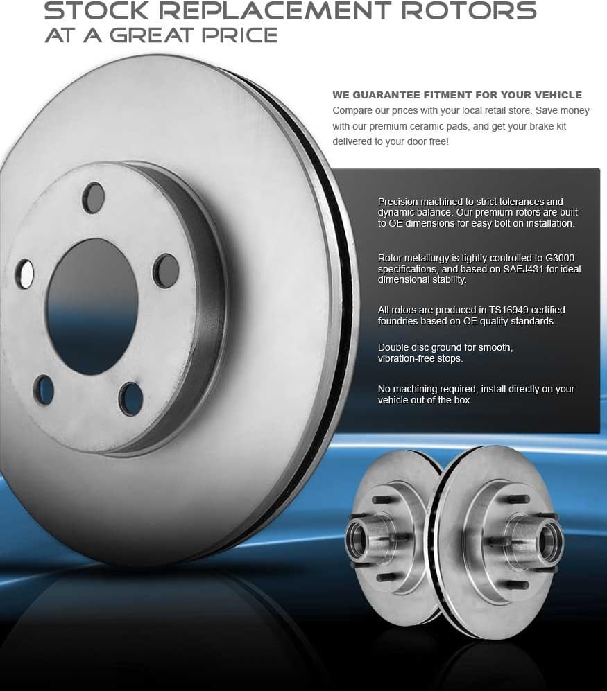 FRONT + REAR OE Brake Rotors + Ceramic Pads + Hardware L127