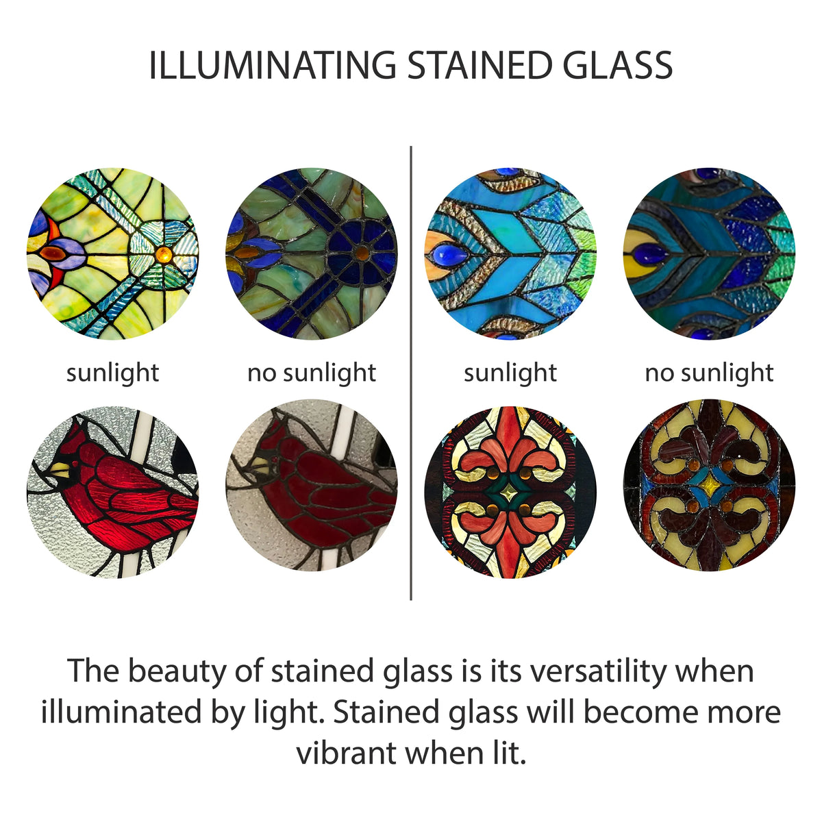 Tree of Life Stained Glass Window Panel in Green P368460