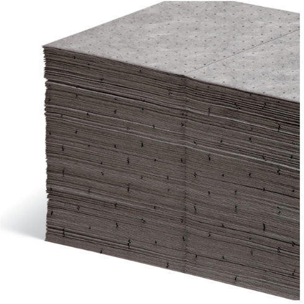 100 Piece Universal Absorbent Mat Pads, 20" x 15", Gray, Pack of 2 V578541
