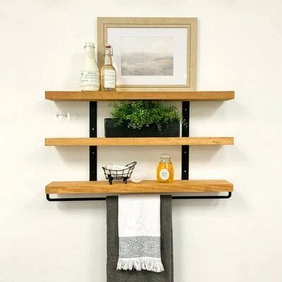 3-Tier Floating Wall Shelf Walnut E3152