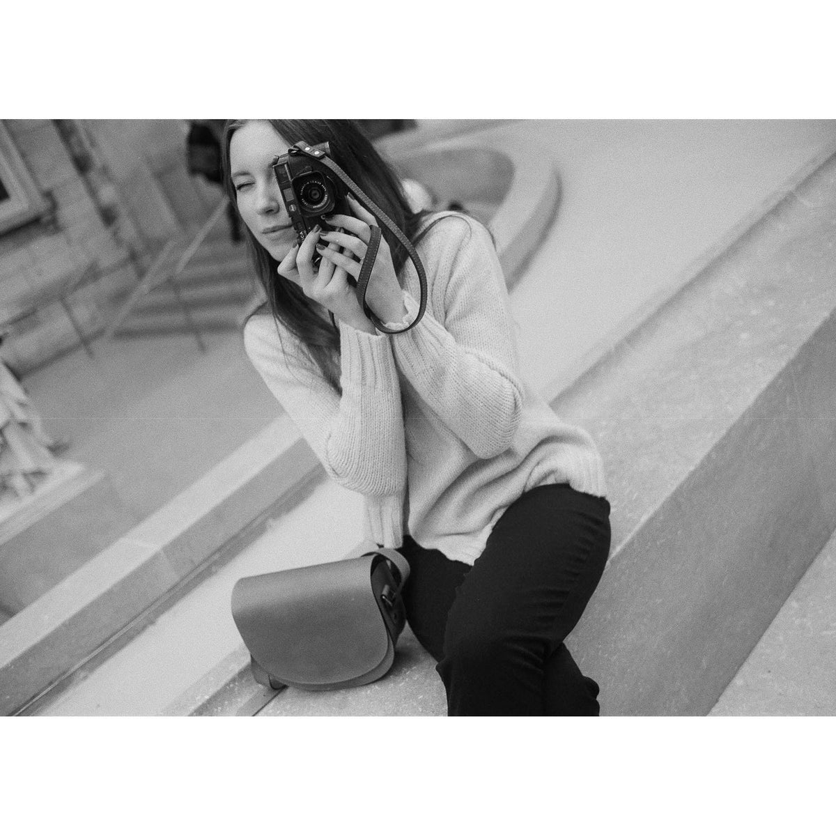 Black Leather Camera Strap S77198