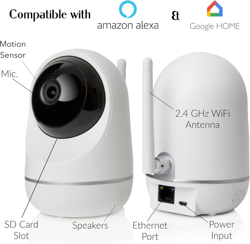 Wi-Fi Camera Pan Tilt Zoom with Audio & Video Recording, Pack of 2 J9347