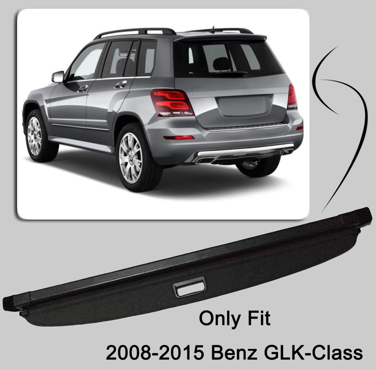 Retractable Cargo Cover Trunk Shade for Mercedes Benz GLK-Class T36842