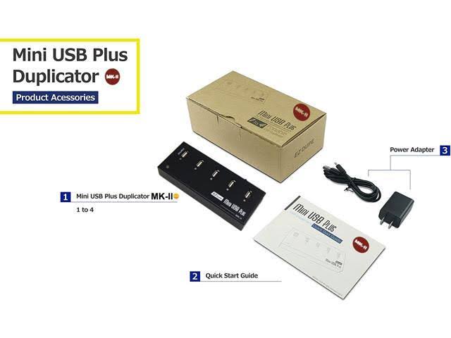 EZ Dupe 1 to 4 Mini USB Plus MK II Duplicator - Standalone Portable USB Flash Drive Copier E32736