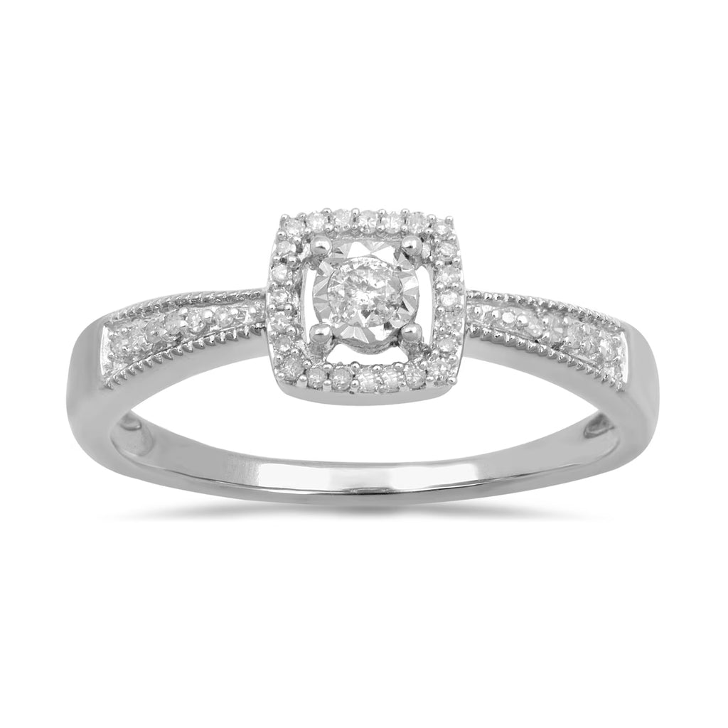 10 WHITE GOLD 1/7 CT WHITE DIAMOND FASHION RING Q42227