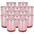 Mercury Glass Votive Candle Holder 4 inch Set of 12 Speckled Blush A674