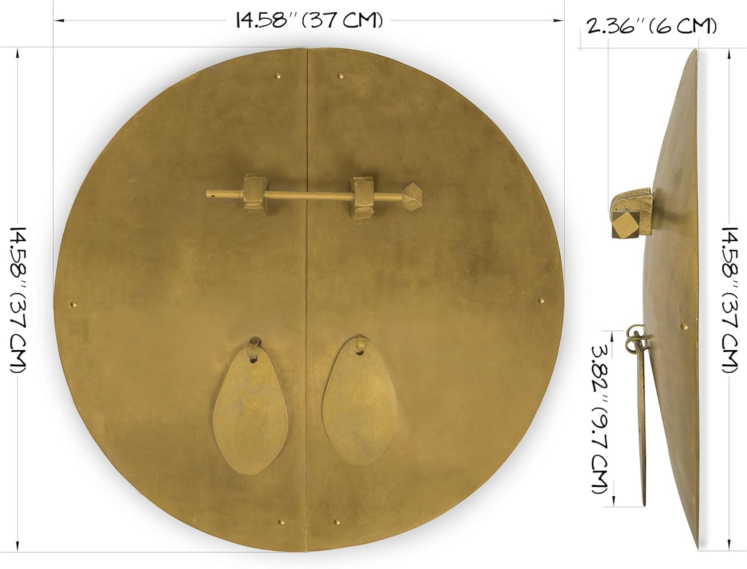 Fat Brass Cabinet Face Plate Backplate Hardware Set Pack of 2 B208