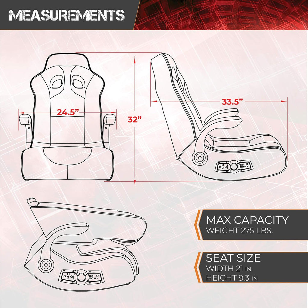 Black/Red Wireless Bluetooth Gaming Floor Rocker B711168