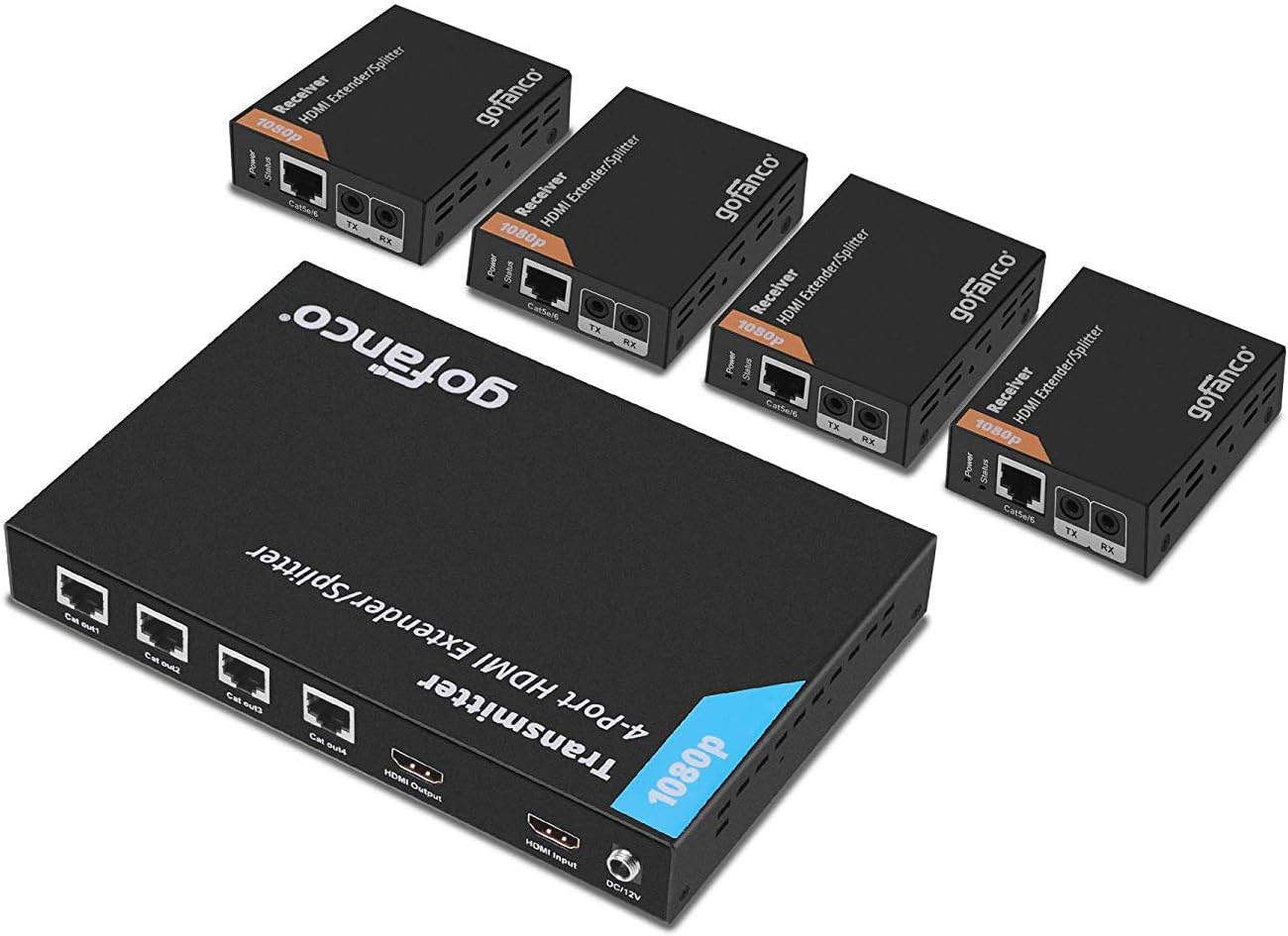 1x2 HDMI Extender Splitter Full HD 1080p Over Ethernet Cable with HDMI Loopout L67833