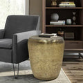 Antique Gold Metal End Table B37015
