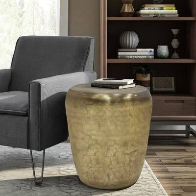 Antique Gold Metal End Table B37015