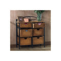Black/Brown Iron/Wicker Storage Chest S462